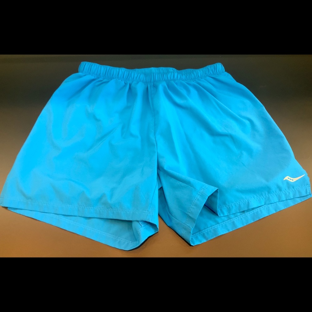 Saucony 2-in-1 Running Shorts 5" inseam, Bright Blue, Medium